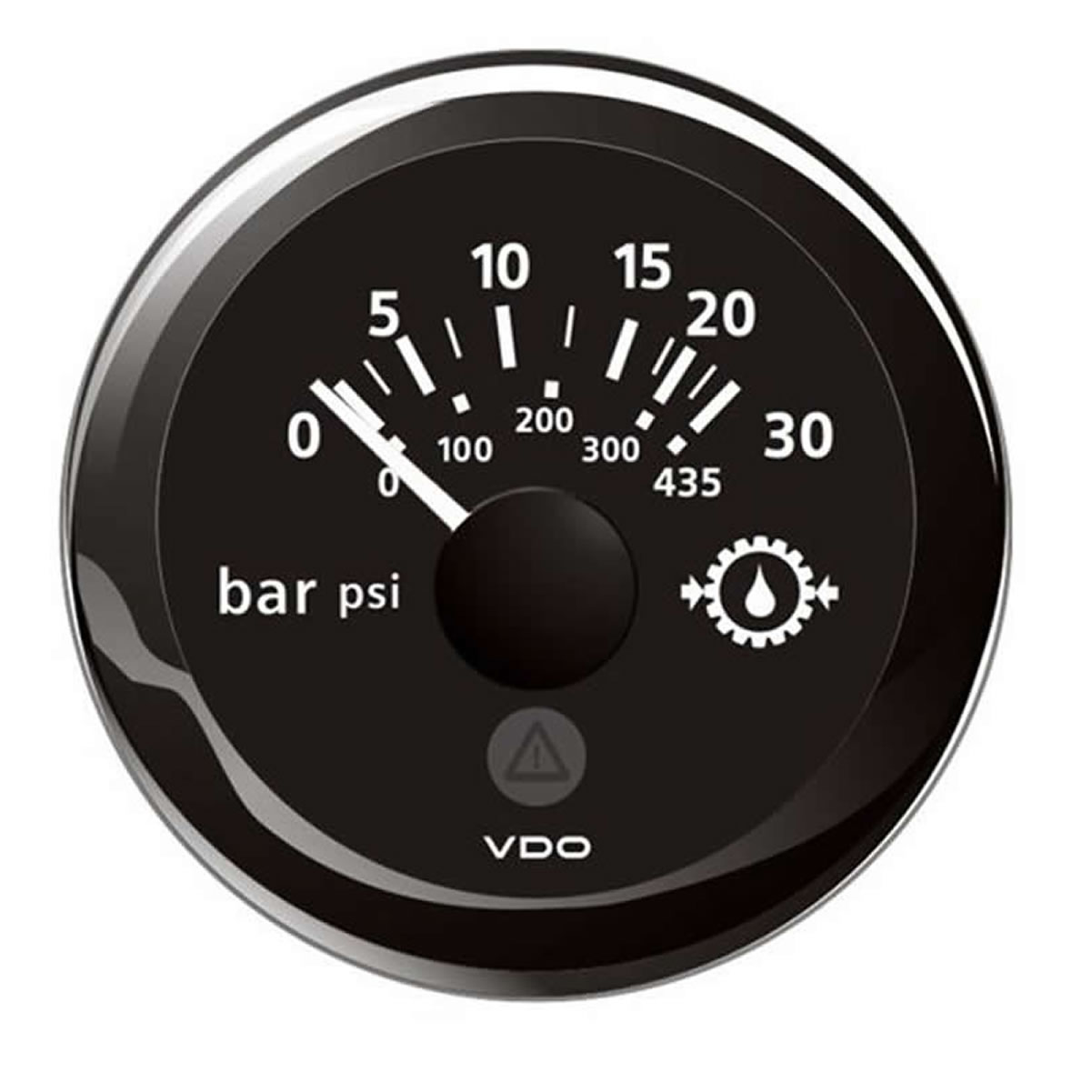 Marine VDO ViewLine Gear Oil Pressure Gauge 30Bar Black 52mm